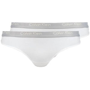Calvin Klein dámske biele tangá 2pack - S (100)